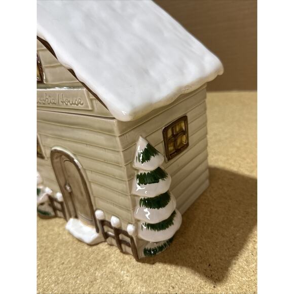 VTG 1980 Otagiri Handpainted Santa’s Cookie House Cookie Jar 11x7.5 - Picture 5 of 12